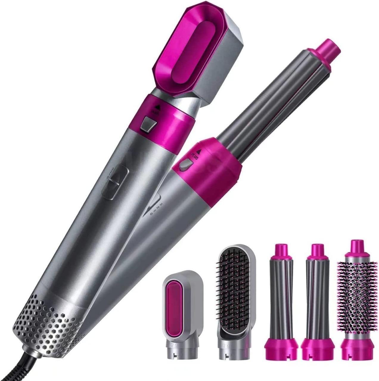 5 in 1 Multifunctional Hair Dryer Styling Tool, Detachable 5-in-1 Multi-Head Hot Air Comb, The Negative Ion Automatic Suction Hair Curler rj1jn6-fq