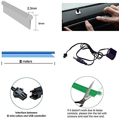 Automaze El Wire, 5M Neon Lights 5V with Fuse Protection for Car Interior Decoration rj1jn6-fq