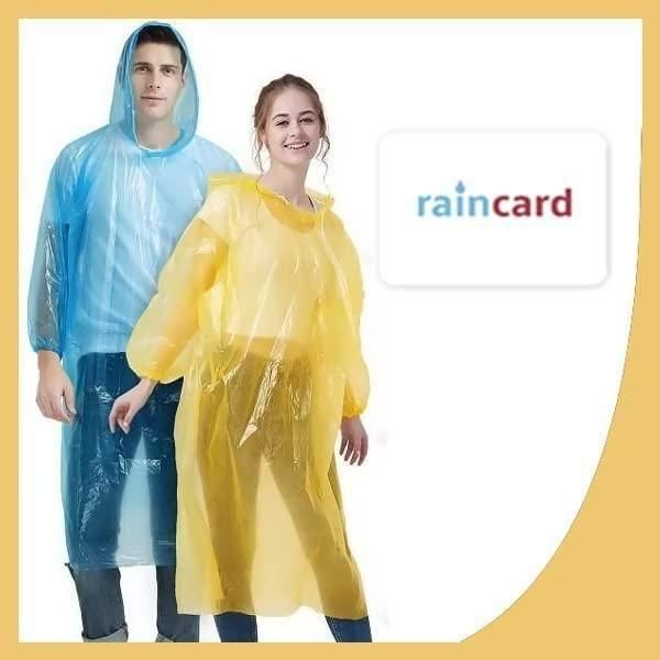 FULLY Reusable Wallet Rain Card Rain Coat for Adults (Set of 5) Multicolour rj1jn6-fq