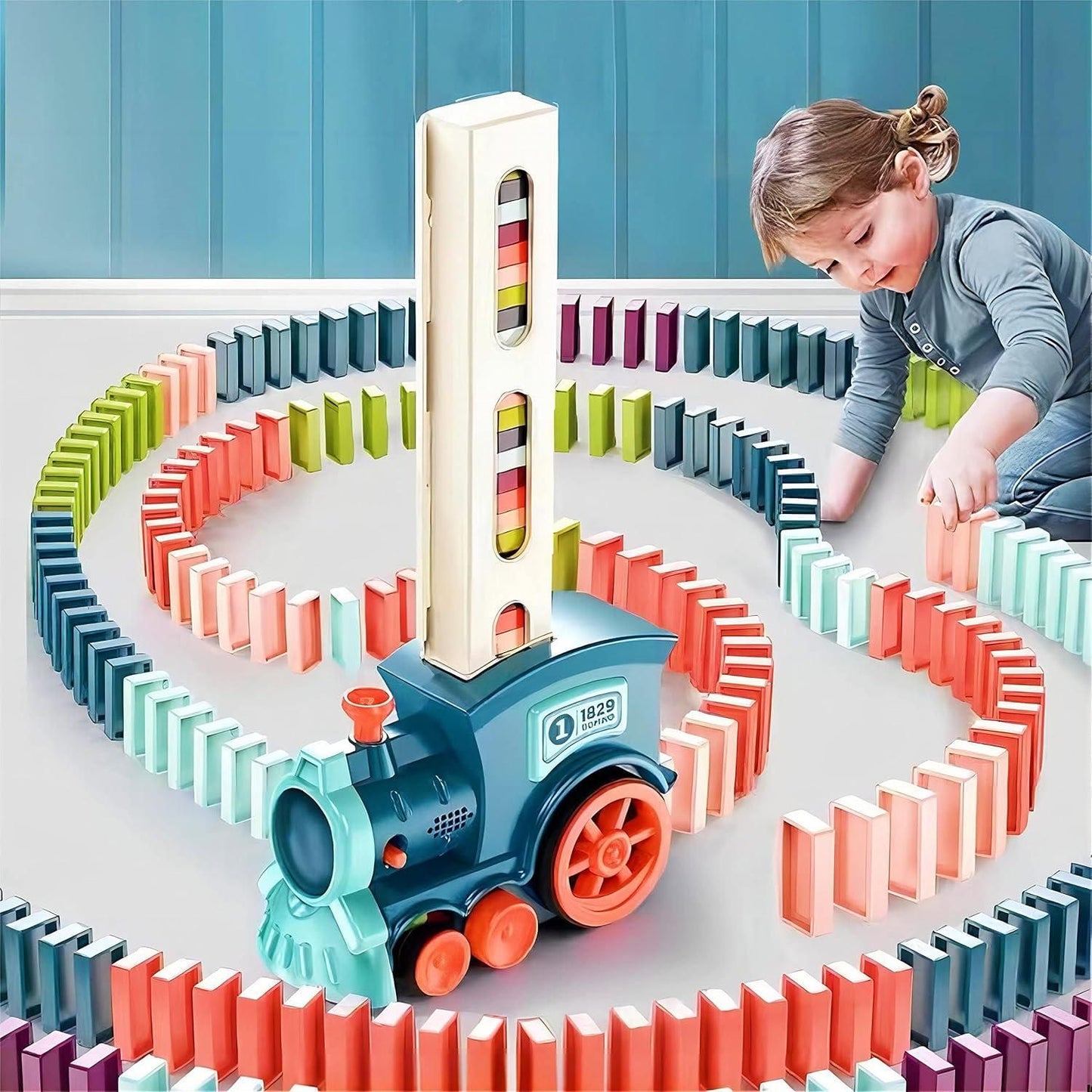 Train Toy Domino Set for Kids BPA Free Plastic with Sound Effects rj1jn6-fq