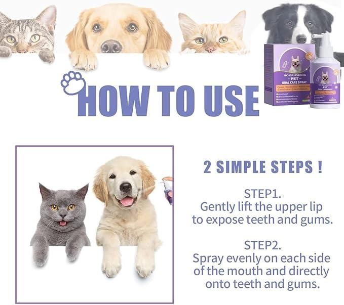 No Brushing Pet Oral Care Spray 100ml Pack of 2 rj1jn6-fq