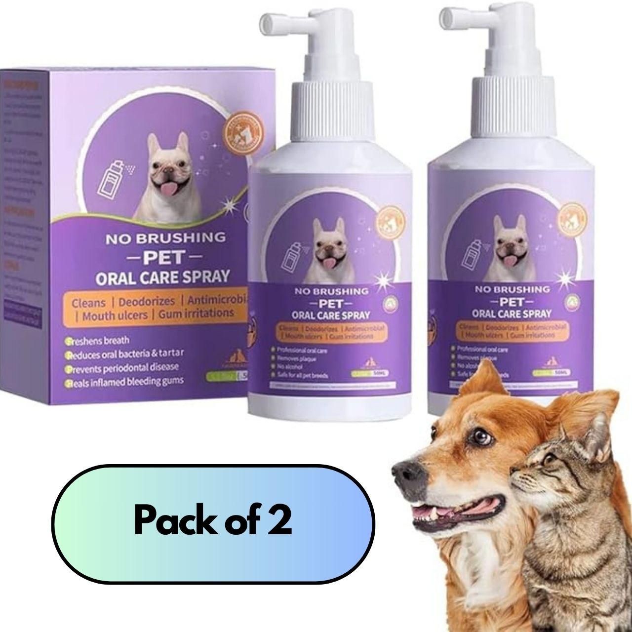 No Brushing Pet Oral Care Spray 100ml Pack of 2 rj1jn6-fq