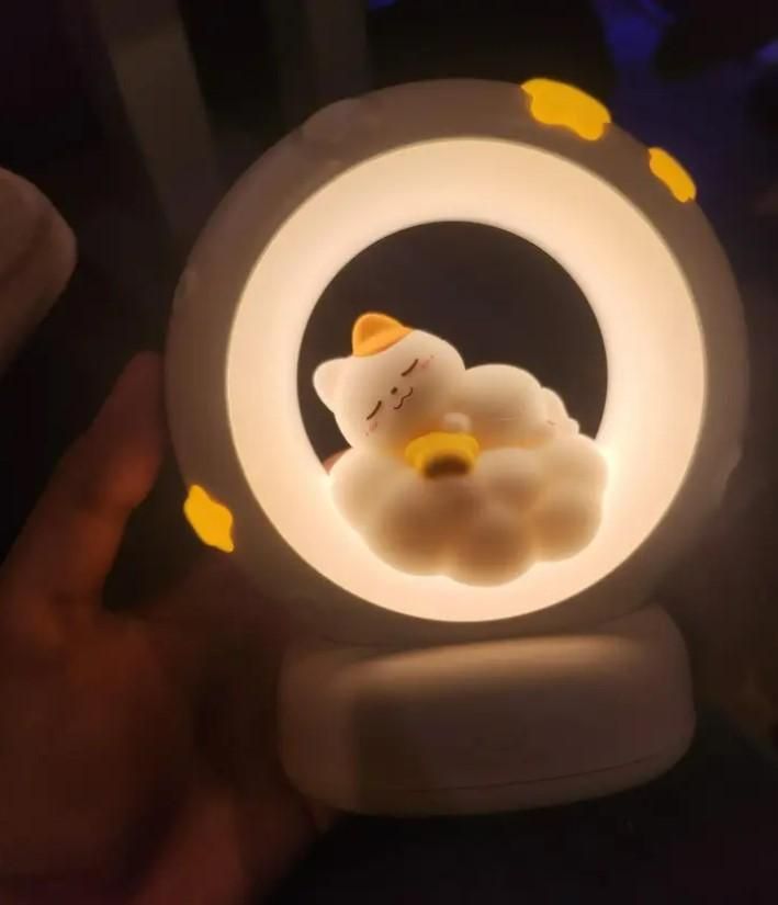 Sleeping Cat LED Night Light Lamp with Touch Control rj1jn6-fq