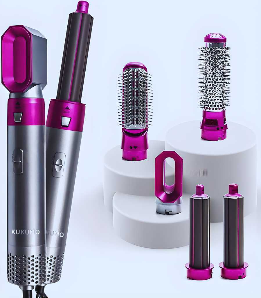5 in 1 Multifunctional Hair Dryer Styling Tool, Detachable 5-in-1 Multi-Head Hot Air Comb, The Negative Ion Automatic Suction Hair Curler rj1jn6-fq