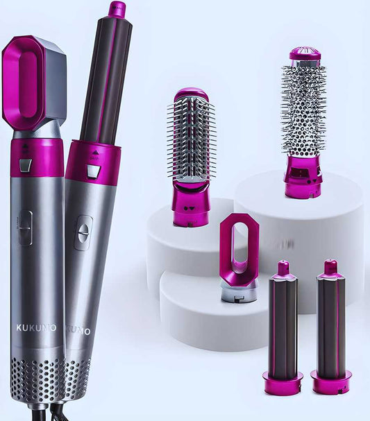 5 in 1 Multifunctional Hair Dryer Styling Tool, Detachable 5-in-1 Multi-Head Hot Air Comb, The Negative Ion Automatic Suction Hair Curler rj1jn6-fq