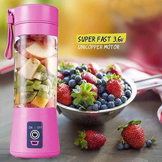 Portable Electric USB Juicer Blender with 6 Blades | 380ML Rechargeable Juice Maker (Color as per availability) Must Grab: A Division of Rm Enterprises