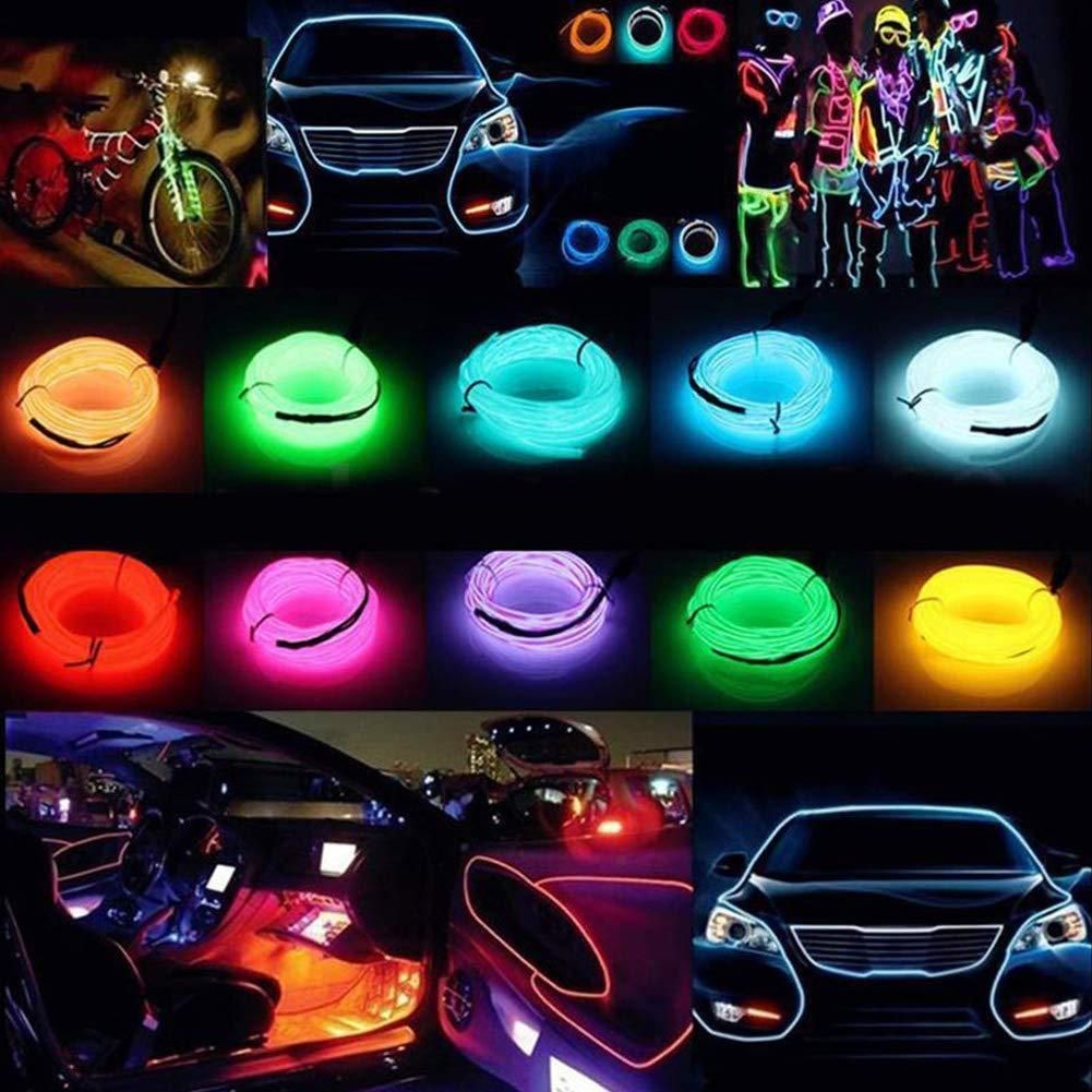Automaze El Wire, 5M Neon Lights 5V with Fuse Protection for Car Interior Decoration rj1jn6-fq