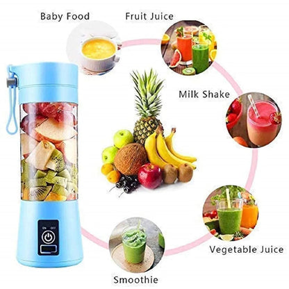 Portable Electric USB Juicer Blender with 6 Blades | 380ML Rechargeable Juice Maker (Color as per availability) Must Grab: A Division of Rm Enterprises