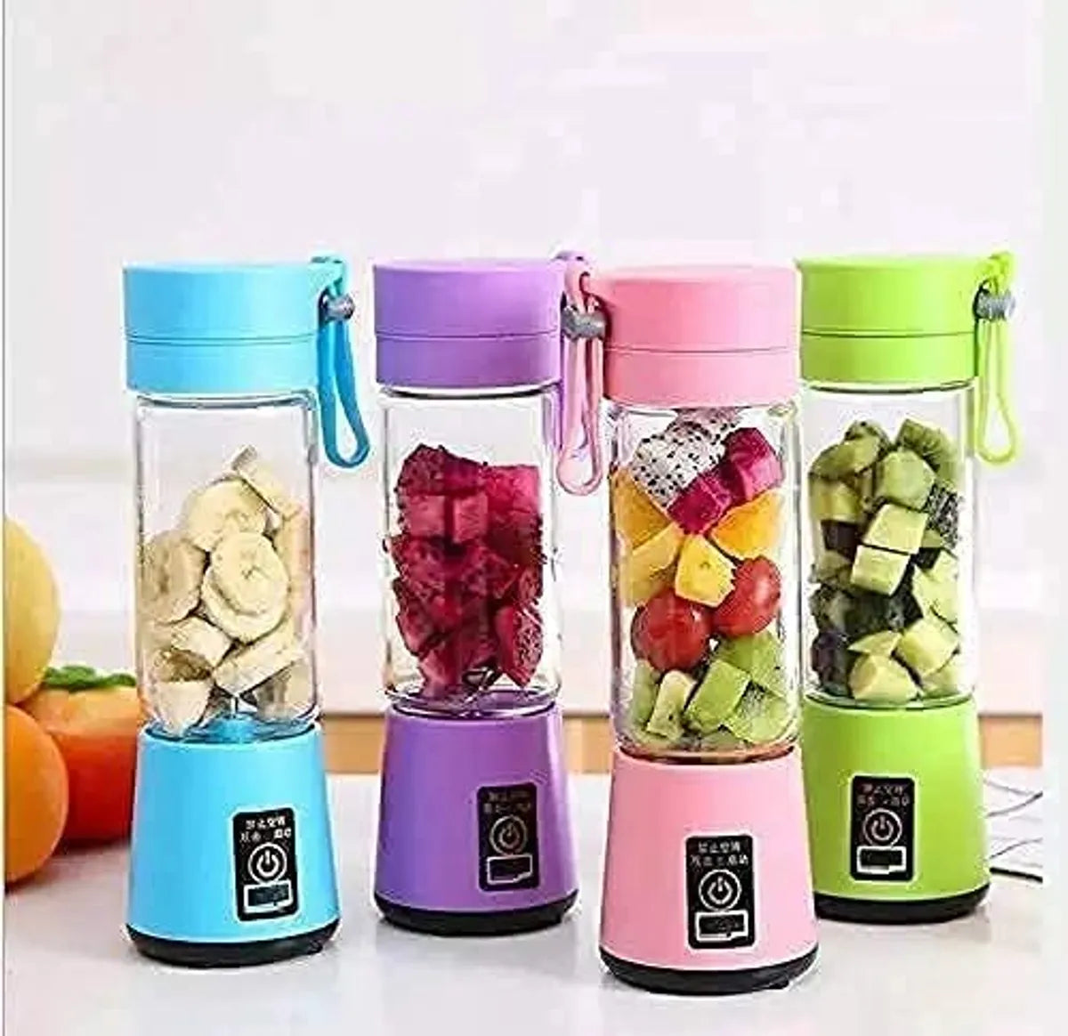 Portable Electric USB Juicer Blender with 6 Blades | 380ML Rechargeable Juice Maker (Color as per availability) Must Grab: A Division of Rm Enterprises