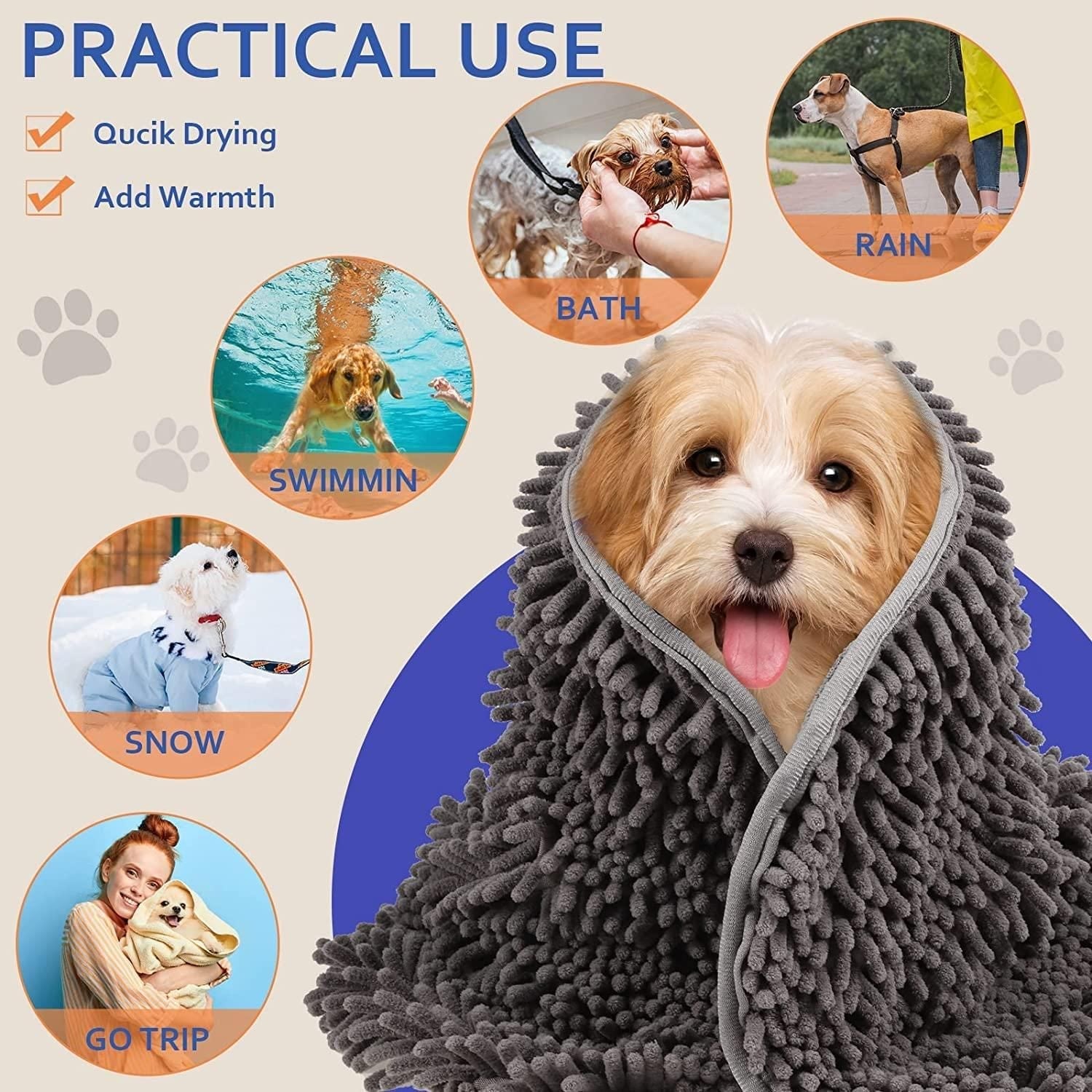 Microfiber Ultra Soft Pet Towel rj1jn6-fq
